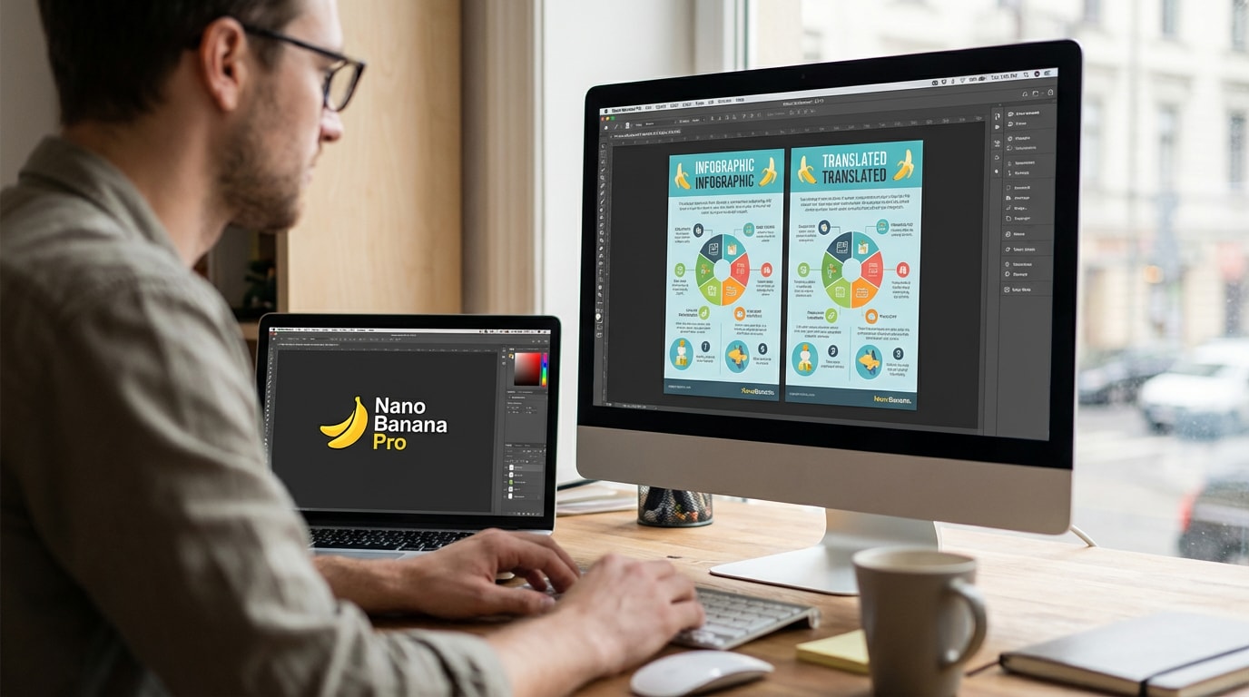 Designer translating text in image