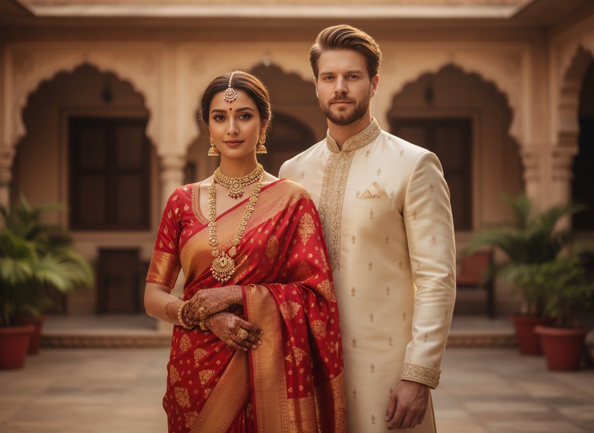 Saree Couple Photo Prompt