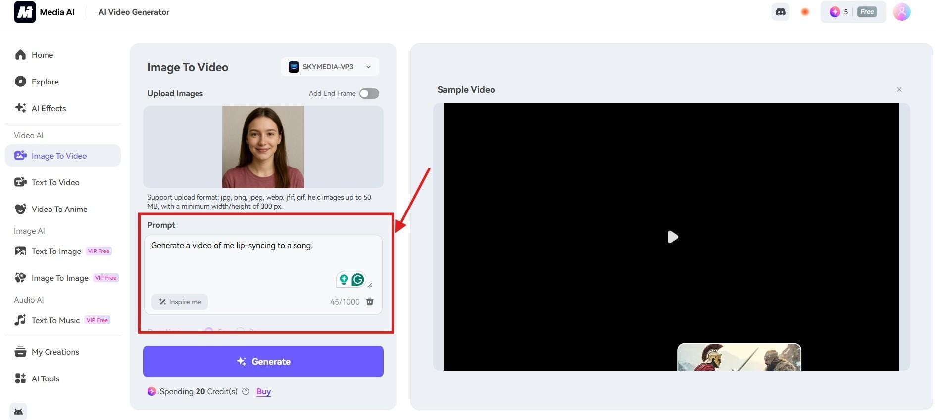 how to convert images to videos using media.io step3