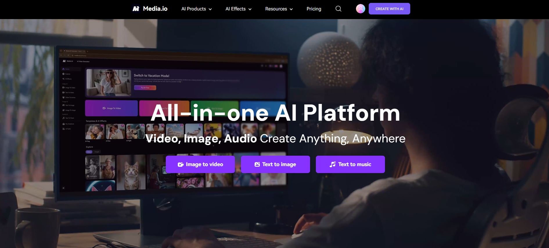 media.io dashboard