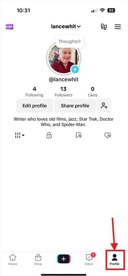 tiktok profile page