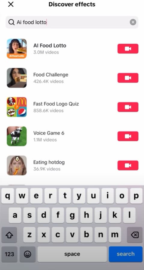 Tiktok ai food lotto effect