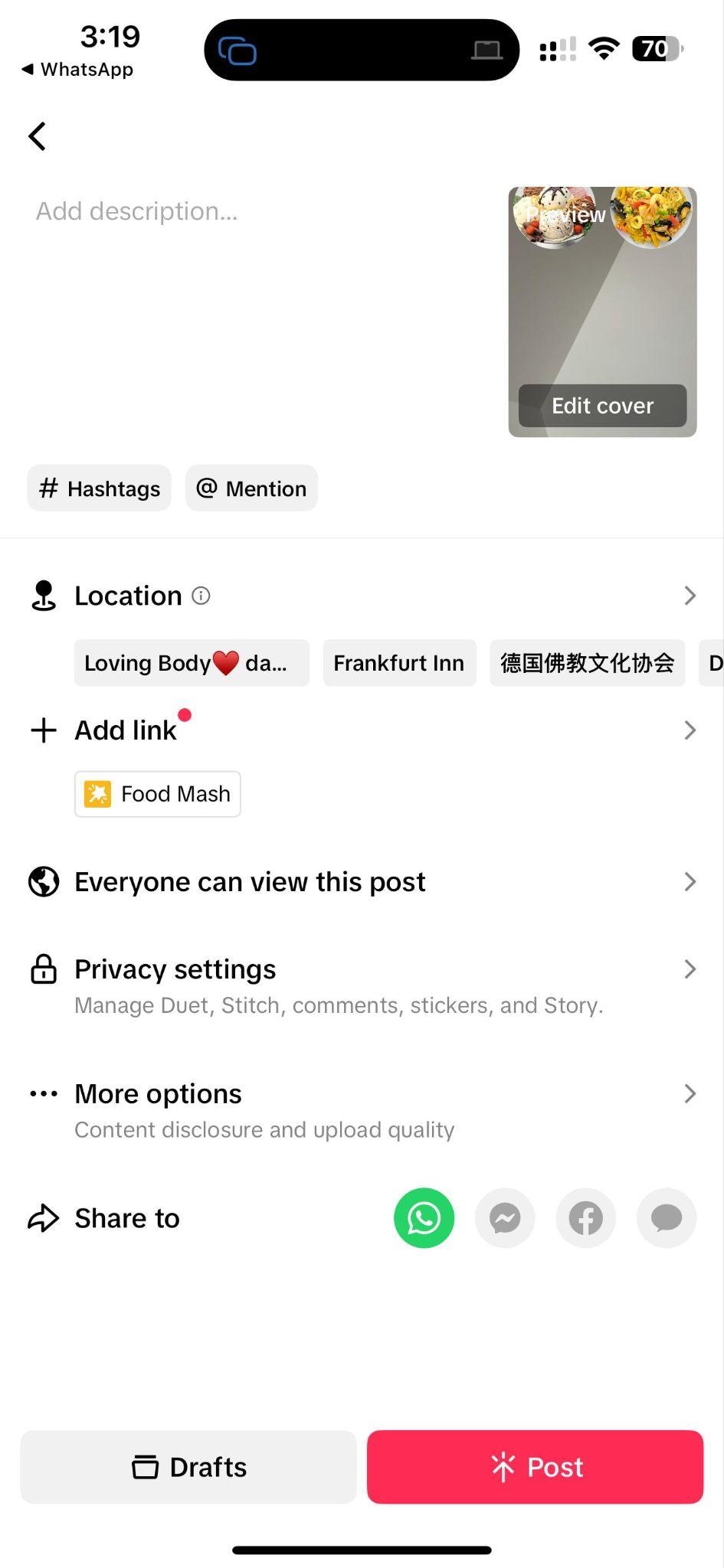 share video on tiktok