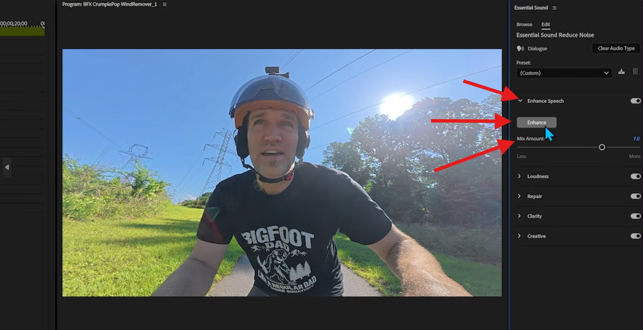 experiment with noise sliders premiere pro