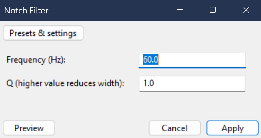 noise reduction with audacity notch filter