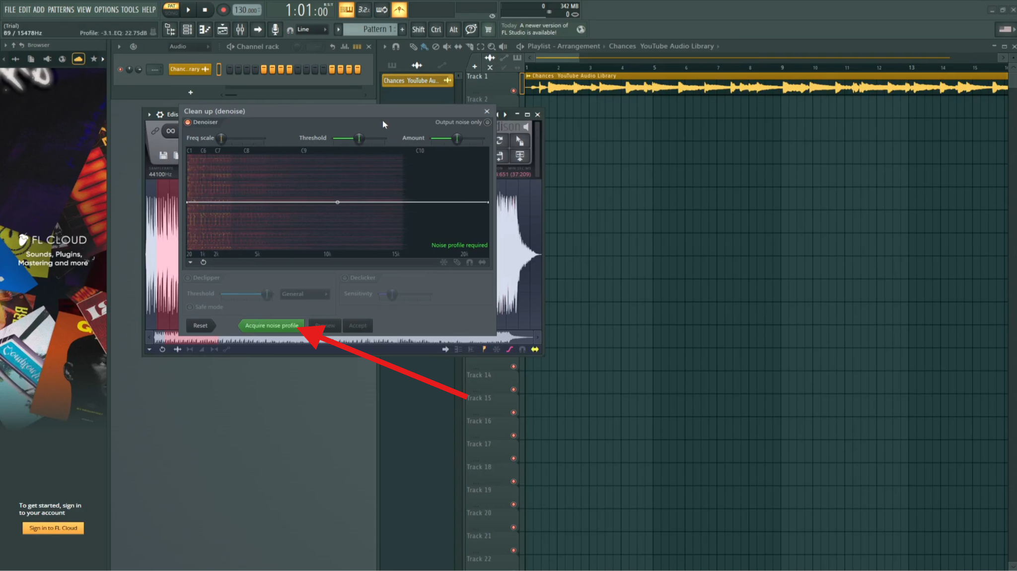 acquire noise profile fl studio edison