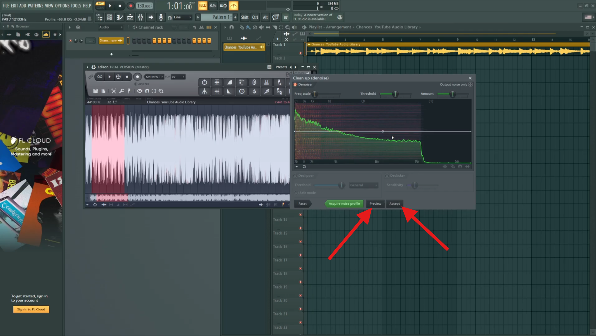 remove background noise in fl studio