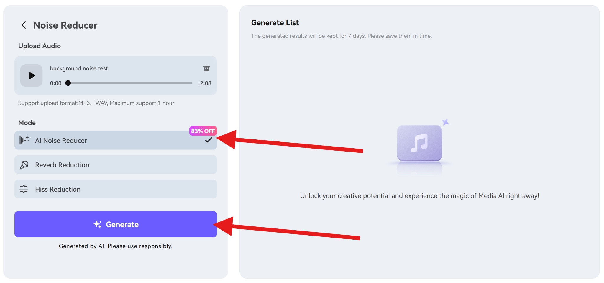 eliminate background noise with ai mediaio