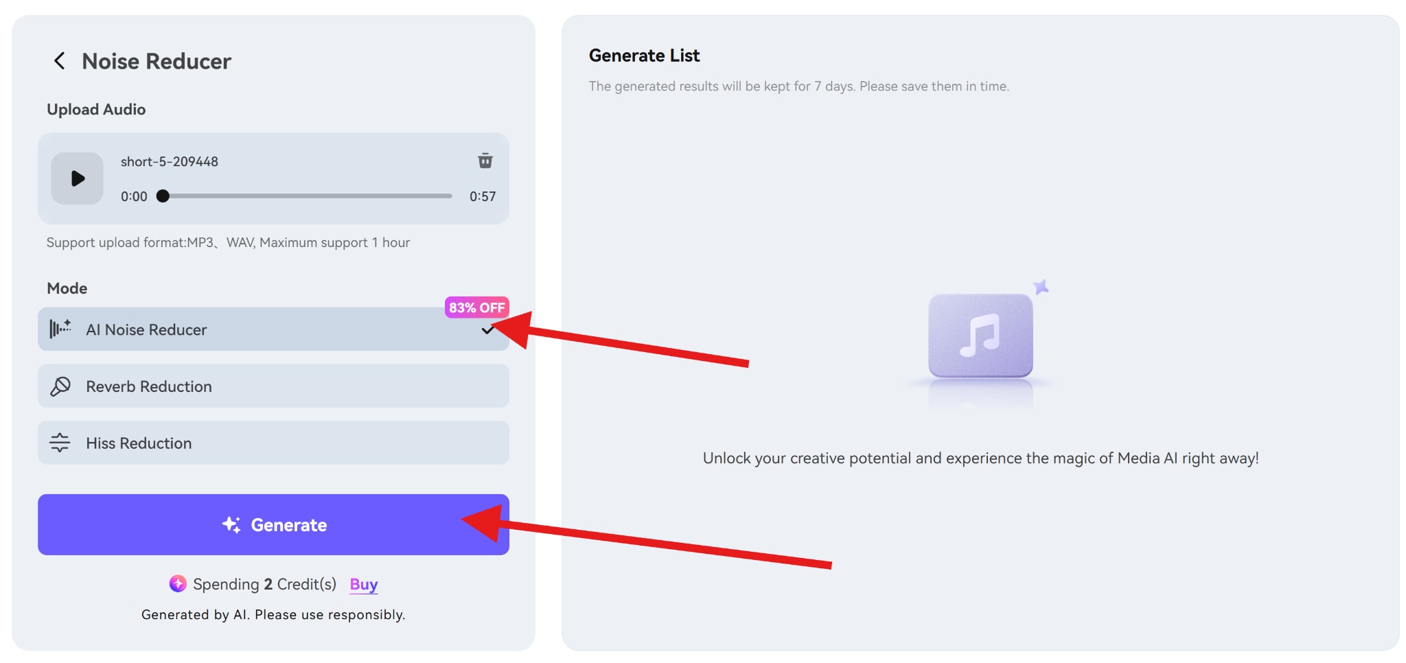ai noise reducer remove buzz static