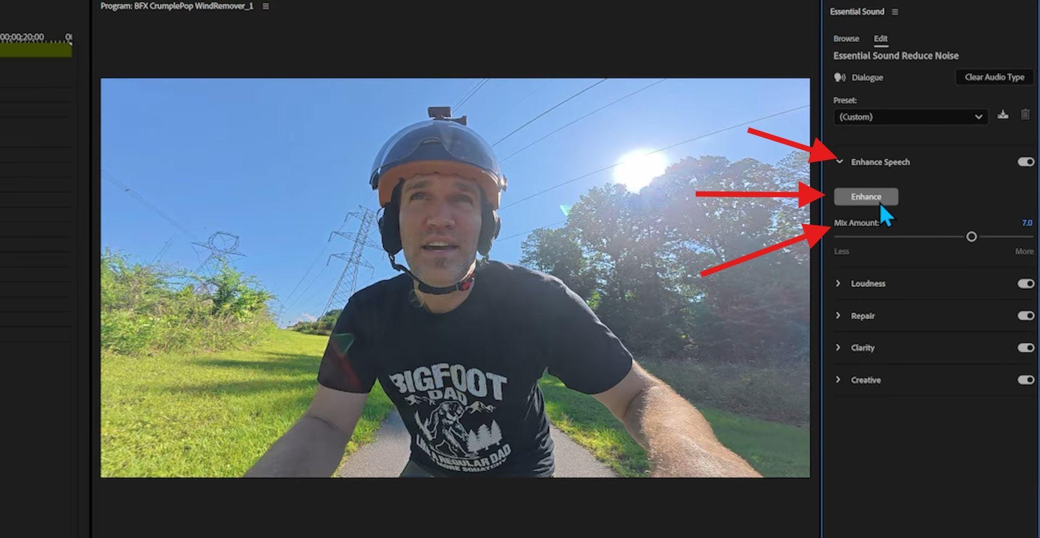 use the enhance speech ai function