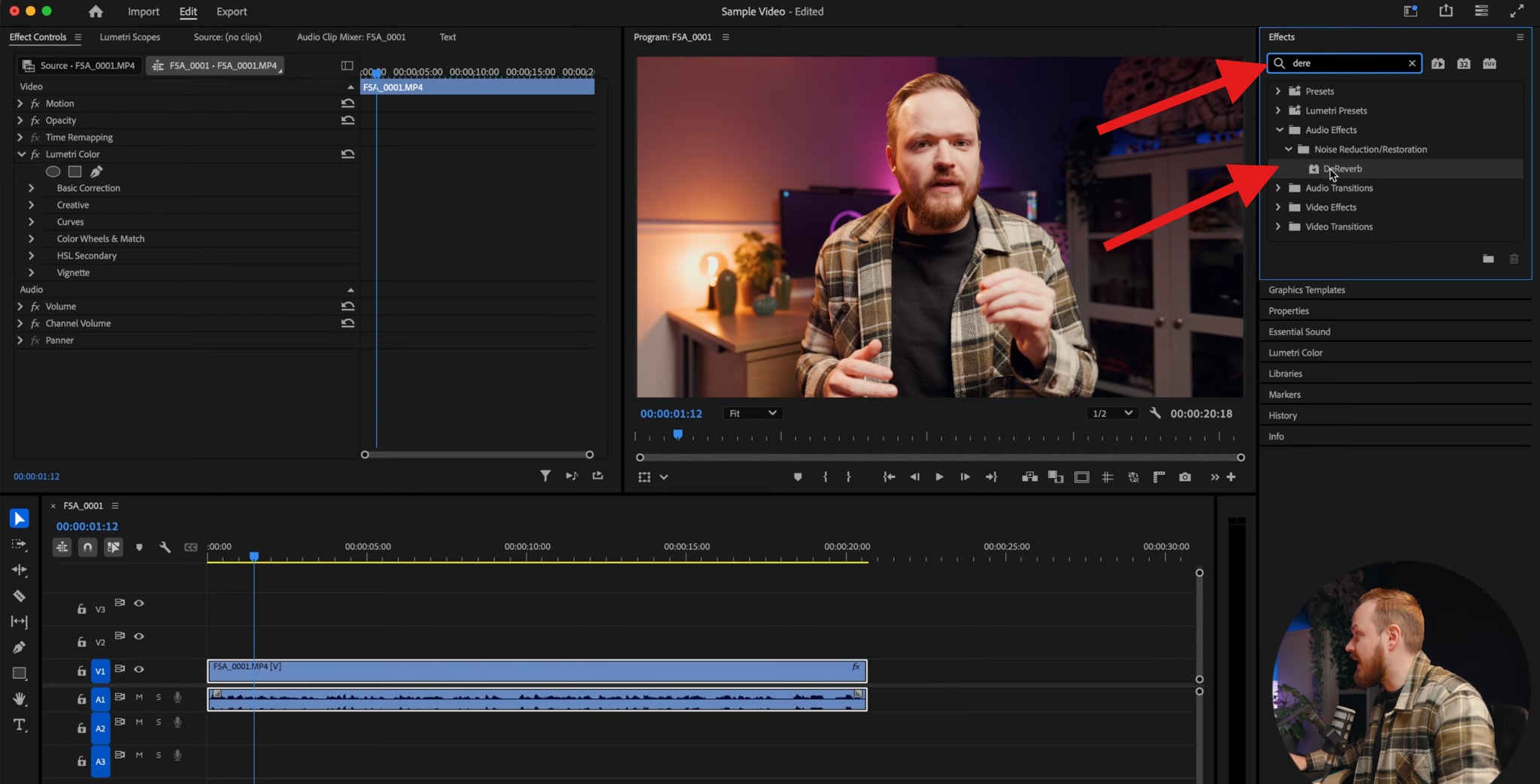 find dareverb effect in premiere pro