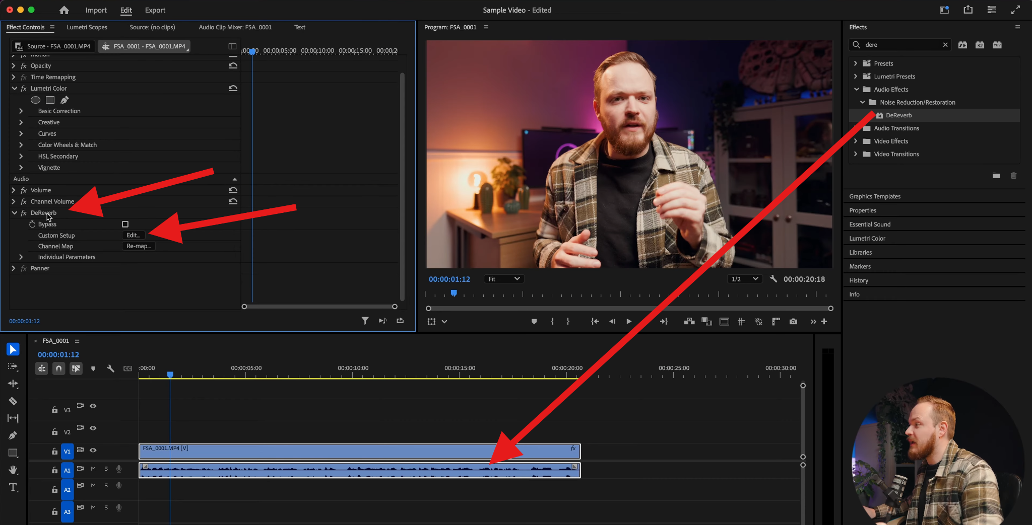edit dareverb effect in premiere pro