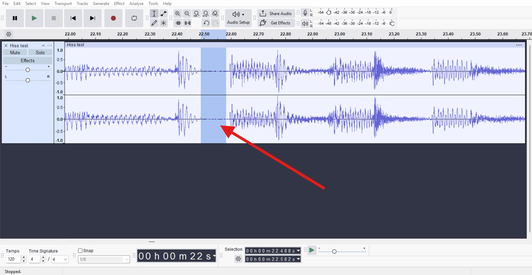select hiss and hum part audio