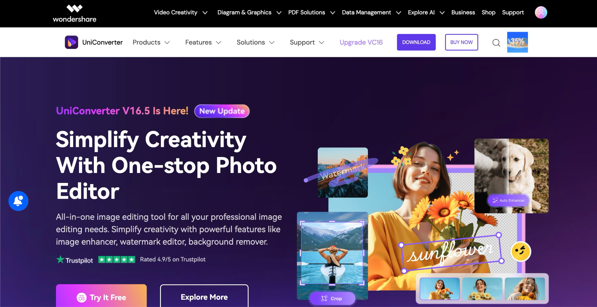wondershare uniconverter homepage