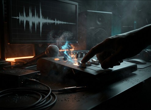 Lip bite foley under close dialogue