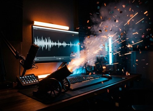 Confetti popper alert sound for streaming overlays