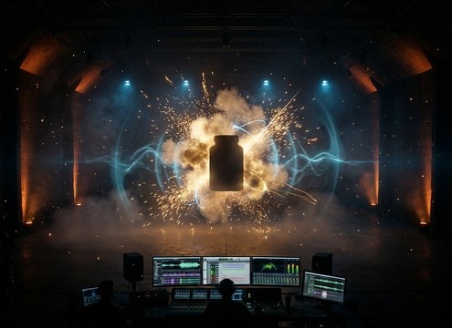 Confetti burst sound effect for a product logo reveal