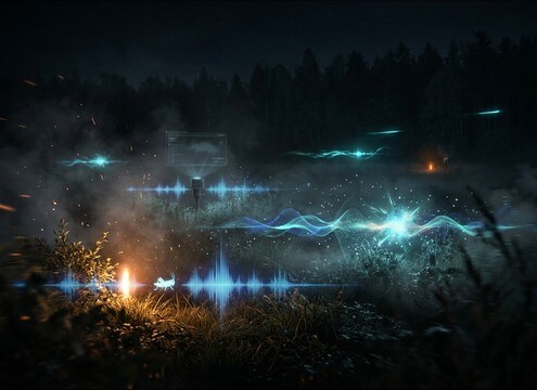 Cricket sound layers for an AR wildlife night app