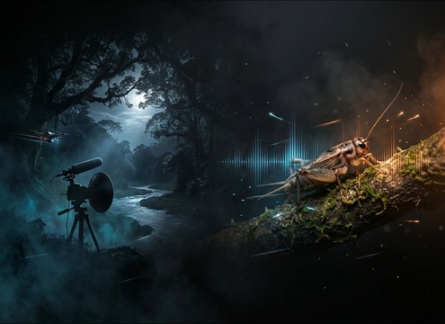 Cricket beds for nature documentary night footage