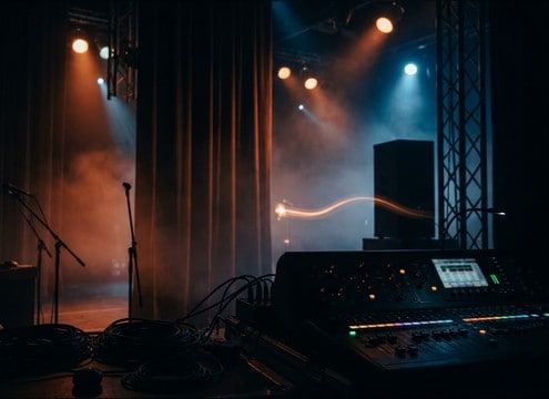 Stage ambience using soft cricket background sounds