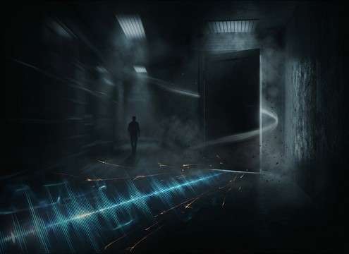 Door closing sound placed under dialogue scene exit