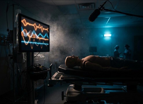 Flatline sound used in CPR training simulator timeline