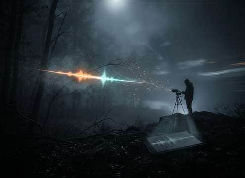 Fox call sound effect used as a night forest audio drama cue