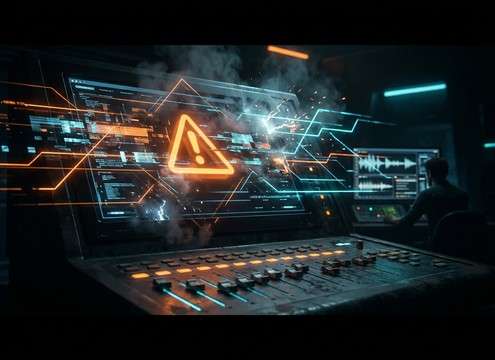Glitch UI error sound effect for warning dialog