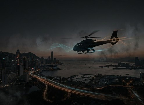 Helicopter tour flyover smooth sound effect