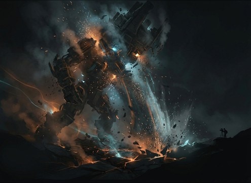 Boss defeat sound effect with cinematic tail