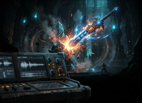 RPG finisher confirm sound effect transient detail
