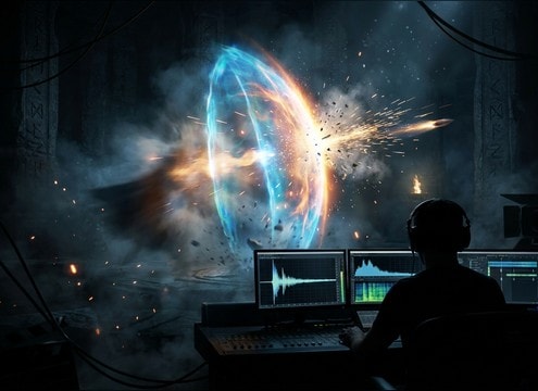 Energy shield hit sound with humming tail
