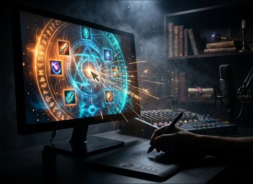 Fantasy UI click sound with sparkle chime