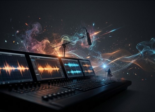 Audio drama magic cue sound with distinct texture and tail