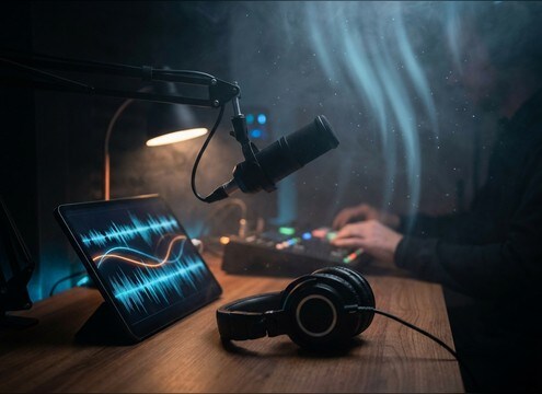 Wellness app audio session using gentle male crying sound
