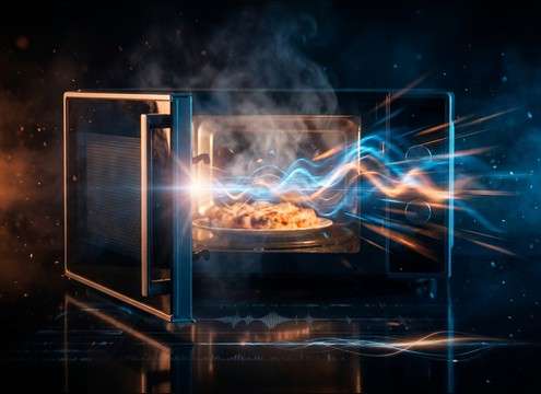 Microwave ding and door clunk for food reveal montage