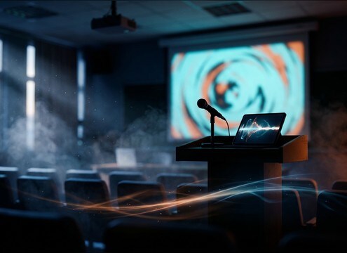 Teacher presentation slide with a light reaction sound cue