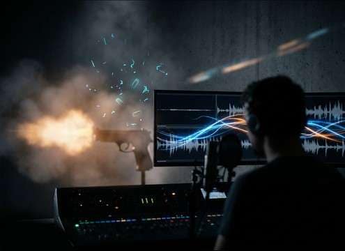 Layered pistol sound design