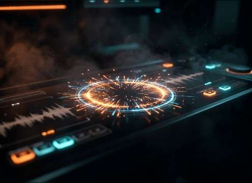 UI designer choosing a short pop sound for a confirmation click
