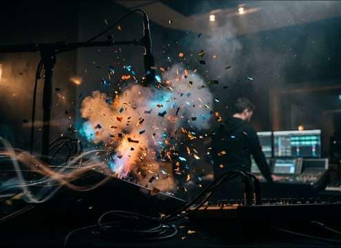 Editor syncing a balloon pop to a visual reveal