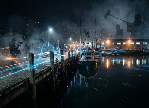 Seagull sound effects supporting a harbor dock scene