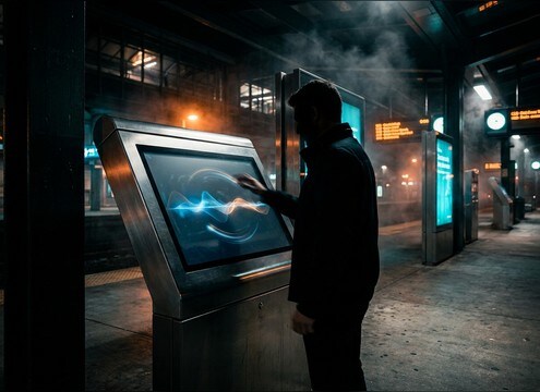 Muted swipe sounds for kiosk touchscreen navigation