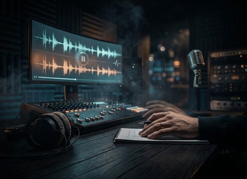 Thinking pause sound under dialogue scene