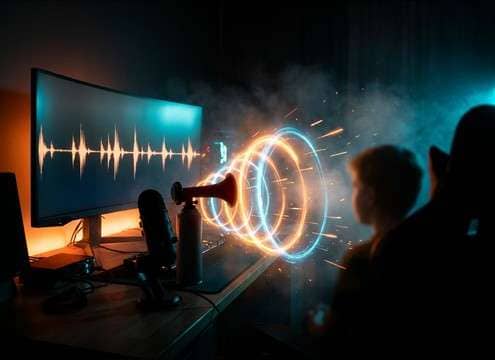 Air horn sound effect for livestream alert notification