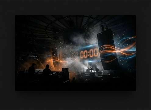 Sustained air horn sound effect for countdown ending