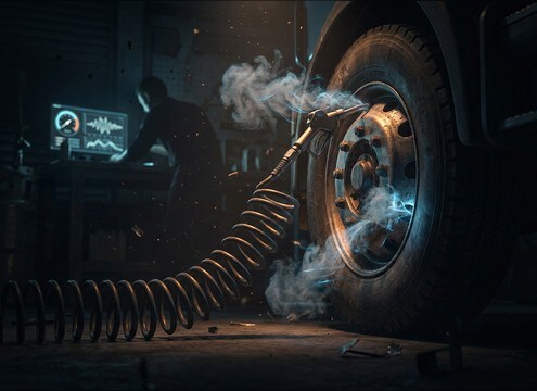 Tire inflation air puffs and hiss