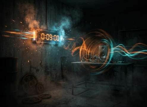 Escape room timer with urgent alarm beeps