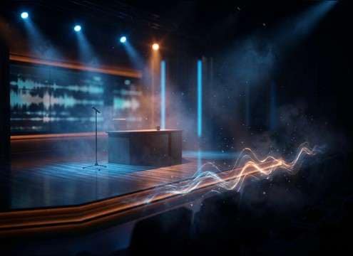 TV audience applause for a talk show intro