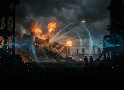 Disaster scene explosion sounds