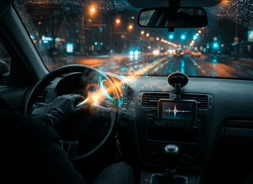 Auto horn sound effect for dashcam traffic moment